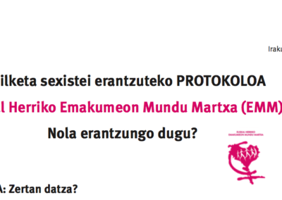 EUSKAL HERRIKO EMAKUMEON MARTXA. Protocolo ante agresiones sexistas